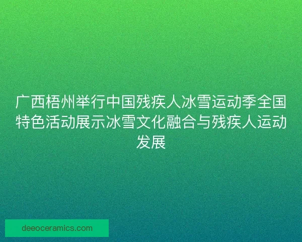 广西梧州举行中国残疾人冰雪运动季全国特色活动展示冰雪文化融合与残疾人运动发展